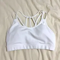 ホワイト ヨガブラ Sサイズ ストラップバック