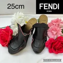 FENDI フェンディ ヒール ミュール フリル キルティング レザー 25cm
