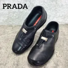 美品【PRADA プラダ】レザーシューズ ブラック 22.5cm トグル金具