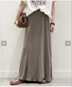 美品✨エーピーストゥディオ フィブリルキュプラスカート　カーキブラウン