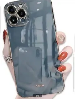 【iPhone12 pro】ケース ゴールドフレーム (おしゃれ/シリコン素材)