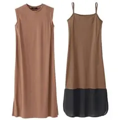 【美品2点セット】❀マキシ丈ワンピース ショルダータック シフォン裾❀
