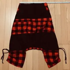 Open Mind ブロックチェック柄 サルエルパンツ 男女兼用 フリーサイズ