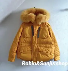 【Drawer】フォックスファーフーディyellowダウンコート ブルゾン