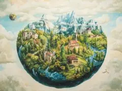 A4サイズ　幻想的な風景画　今だけ価格