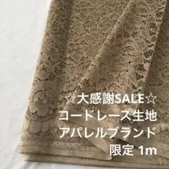 2FL/5625◆1m 感謝祭/限定/ポリレーヨン混コードレース生地