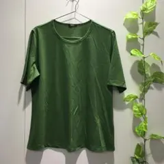【ピサーノ】半袖 Tシャツ 無地 グリーン シンプルデザイン Lサイズ