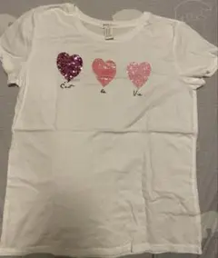 着用数回程度フォーエバー21ハートスパンコールTシャツ白　ホワイト
