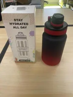 ブラックグラデ 新品 未使用 水筒 直飲み ストロー飲み 500ml ボトル