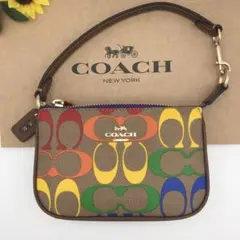 COACH ポーチ ★大人気★ ノリータ 15 レインボー シグネチャー 新品