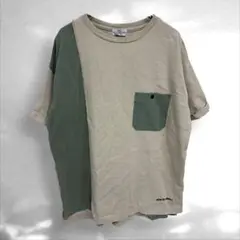 C2》GENTILジャンティ　オーバーサイズTシャツバイカラーポケット付　フリー
