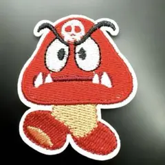 【27C中怒ったクリボー)ワッペンマリオブラザーズ 刺繍 アイロン キャラクター
