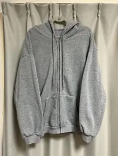 SHEIN シーイン ジップ パーカー 裏起毛 グレー L