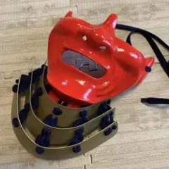 着用可能】手作り 武具 鎧兜 甲冑 等身大 半頬 面頬 mempo mask