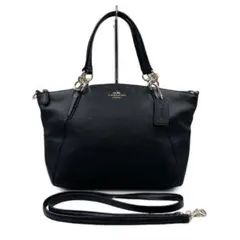 COACH コーチ レザー シボ革 2way ショルダーバッグ ハンド ブラック
