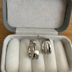シルバー ジルコニア ピアス シンプル