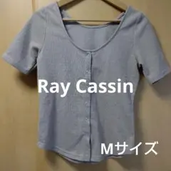ボタン付き Vネック Tシャツ