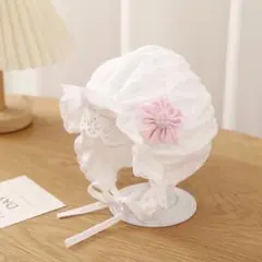 ベビーキャップ 帽子 紫外線 UV ホワイト