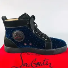 美品★クリスチャンルブタン・レザー切替 ラインストーン スニーカー(38)