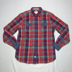 LEVIS チンスト赤耳付き美品リーバイス綿ネルシャツ&シャンブレーM-L