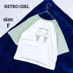 レトロガール スヌーピー コラボ ピーナッツ ラグラン Tシャツ 5分袖