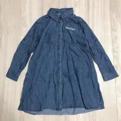 130 春物　デニムシャツワンピ　ロングシャツ　シャツワンピ