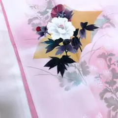 付下げ 正絹 袷 逸品 暈しグラデーション 地紙に草花 お祝い 入学式