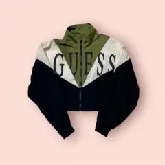 GUESS クロップドジャケット ネイビー/オリーブ