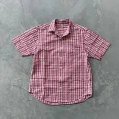 00s OLD UNIQLO シアサッカー　半袖　短丈　チェックシャツ　box