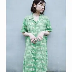 匿名配送☆フェリシモ　ハコ　京都の浴衣屋さんと作った浴衣生地のシャツワンピース