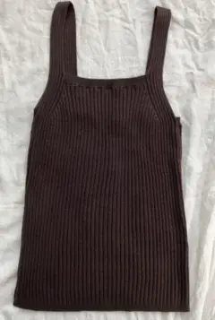 ニット キャミソール インナー タンクトップ　ブラウン