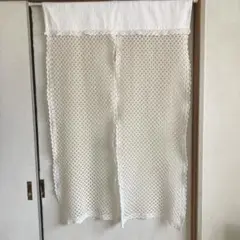 生成り&オフホワイトレースのれん　約75×120cm