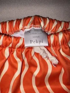 Pekpi ベビー水着 オレンジ波模様 Mサイズ
