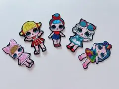 韓国風 スパンコール付きワッペン 5枚セット