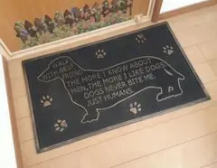 【ダックスフンド】玄関マット 　アンティーク調　犬マット　新品、屋外マット