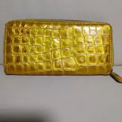 イエロー クロコダイル風 長財布