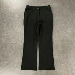 GK 伊太利屋 スラックス ストレッチ フレア パンツ ブラック 黒 9
