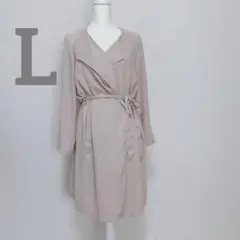 【ラフラフ/RAFRAF 】トレンチコート　とろみ　くすみピンク　綺麗め　L
