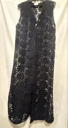 値下げ黒レースロングベスト