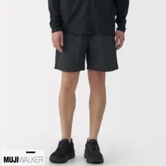 無印 撥水ナイロンポケッタブルショートパンツ L ブラック