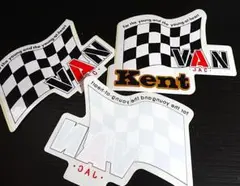VAN JAC ヴァンヂャケット F1チェッカーフラッグステッカー3枚セット