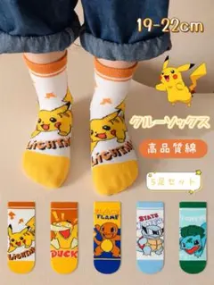✰再入荷✰キッズソックス 高品質綿 ポケモン キャラクター 19-22cm
