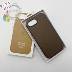 純正互換品-iPhone16e　レザーケース- デザートチタニウム ブラウン