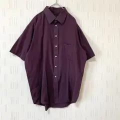 TAKAQ タカキュー　半袖シャツ　LL 紫　コットンシャツ　シンプル　メンズ