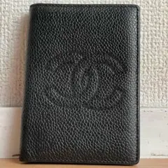 美品✨　CHANEL シャネル カードケース ブラック 黒色 レザー シールあり