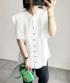 イージーケアスクエアカラー2WAYシャツ Emmataylor トップスブラウス