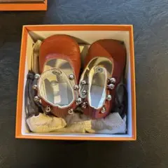 HERMES ベビーシューズ 8 レッド