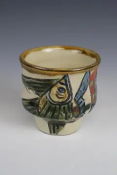壺屋焼　新垣 修 作 琉球赤絵蕎麦茶碗（そばマカイ）1 壺屋焼 新垣 修 作 琉球赤絵蕎麦茶碗（そばマカイ）1