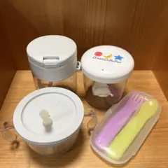 リッチェルマグ２点、コンビカトラリー、離乳食炊飯器用耐熱容器