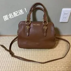miumiu ハンドバッグ ボストンバッグ ブラウン ミュウミュウ 定価20万円